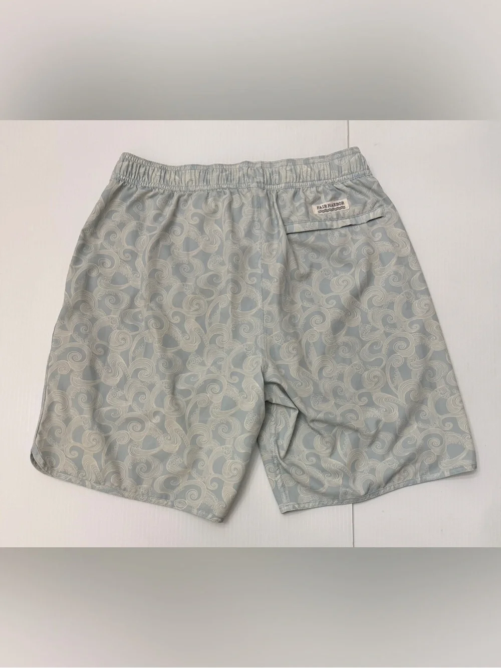 Fair Harbor Light Blue Tidal Wave Swim Short Trunks - M